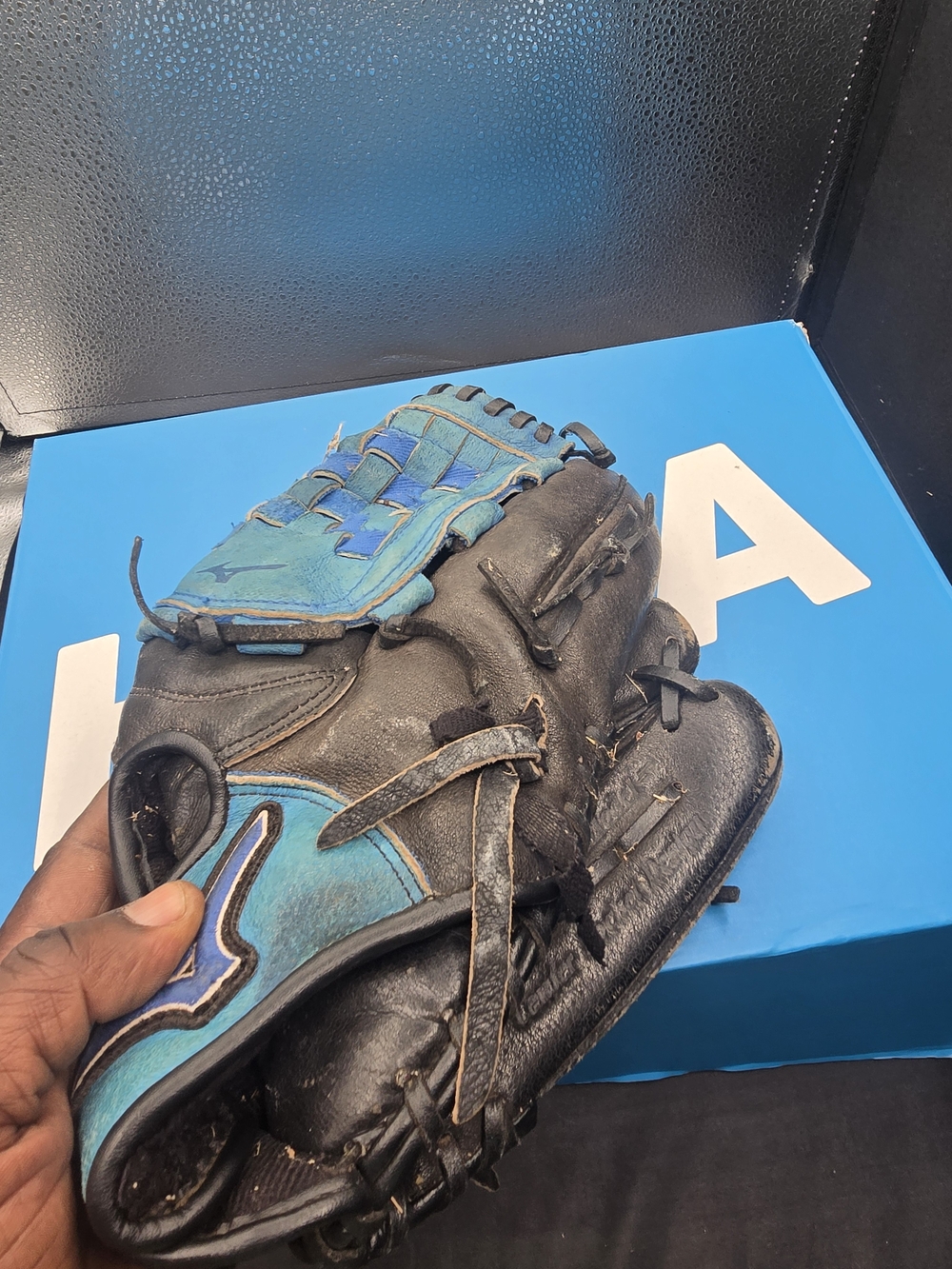 Youth Black & Teal Baseball Glove